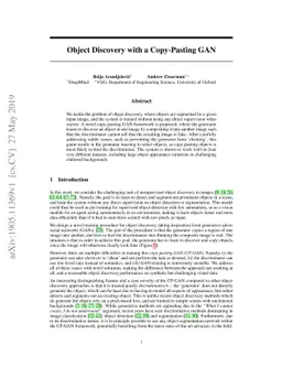 Object Discovery with a Copy-Pasting GAN