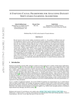 A Unifying Causal Framework for Analyzing Dataset Shift-stable Learning
  Algorithms