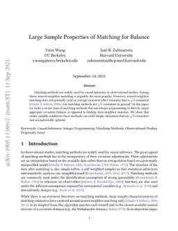 Large Sample Properties of Matching for Balance