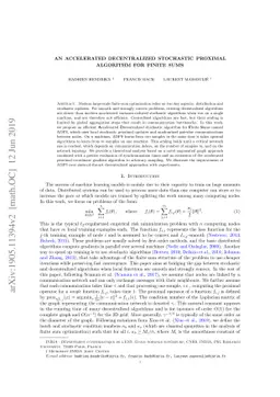 An Accelerated Decentralized Stochastic Proximal Algorithm for Finite
  Sums