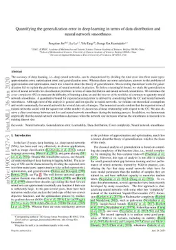 Quantifying the generalization error in deep learning in terms of data
  distribution and neural network smoothness