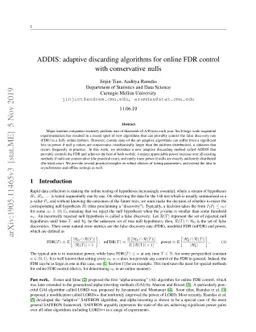 ADDIS: an adaptive discarding algorithm for online FDR control with
  conservative nulls