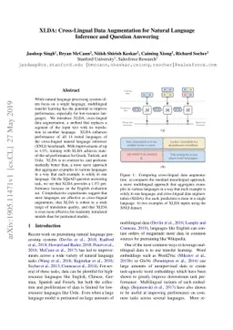 XLDA: Cross-Lingual Data Augmentation for Natural Language Inference and
  Question Answering