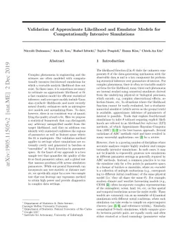 Validation of Approximate Likelihood and Emulator Models for
  Computationally Intensive Simulations