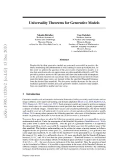 Universality Theorems for Generative Models
