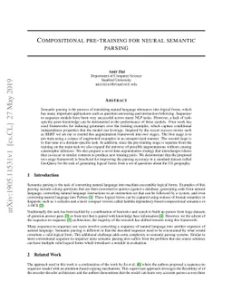 Compositional pre-training for neural semantic parsing