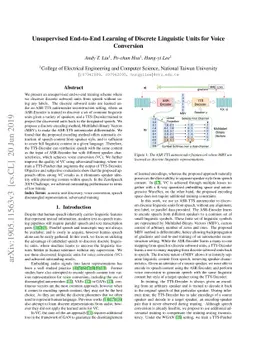 Unsupervised End-to-End Learning of Discrete Linguistic Units for Voice
  Conversion