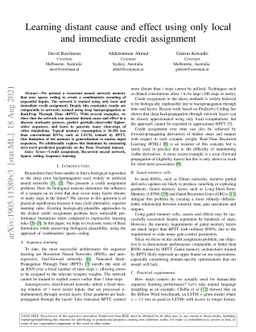 Learning distant cause and effect using only local and immediate credit
  assignment