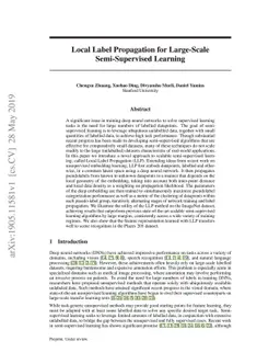Local Label Propagation for Large-Scale Semi-Supervised Learning