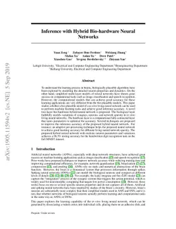 Inference with Hybrid Bio-hardware Neural Networks