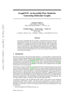 GraphNVP: An Invertible Flow Model for Generating Molecular Graphs