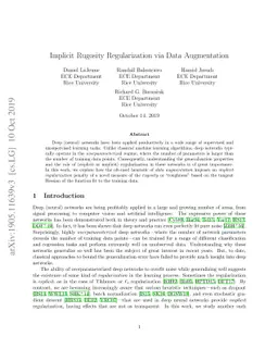 Implicit Rugosity Regularization via Data Augmentation