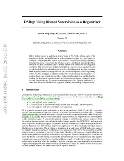 DSReg: Using Distant Supervision as a Regularizer