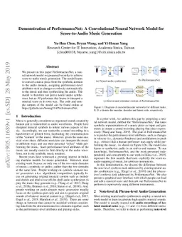 Demonstration of PerformanceNet: A Convolutional Neural Network Model
  for Score-to-Audio Music Generation