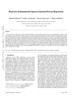 Recursive Estimation for Sparse Gaussian Process Regression