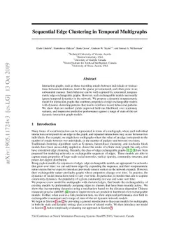 Sequential Edge Clustering in Temporal Multigraphs