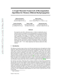 A Graph Theoretic Framework of Recomputation Algorithms for
  Memory-Efficient Backpropagation