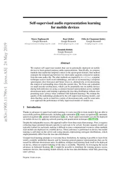 Self-supervised audio representation learning for mobile devices