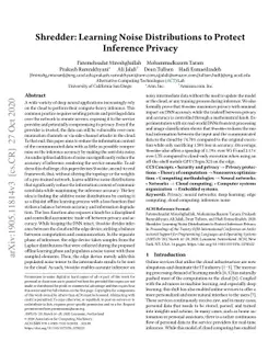 Shredder: Learning Noise Distributions to Protect Inference Privacy