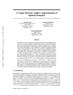 A Graph Theoretic Additive Approximation of Optimal Transport