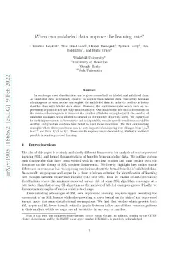 When can unlabeled data improve the learning rate?