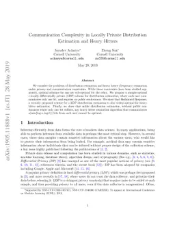 Communication Complexity in Locally Private Distribution Estimation and
  Heavy Hitters