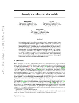 Anomaly scores for generative models