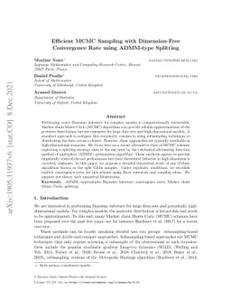 Efficient MCMC Sampling with Dimension-Free Convergence Rate using
  ADMM-type Splitting