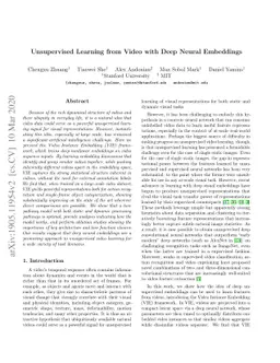 Unsupervised Learning from Video with Deep Neural Embeddings