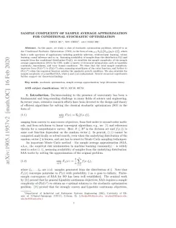 Sample Complexity of Sample Average Approximation for Conditional
  Stochastic Optimization