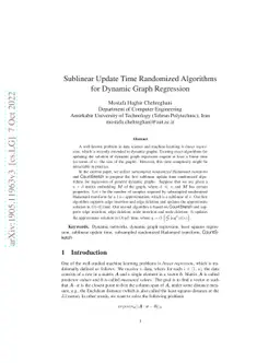 Sublinear Update Time Randomized Algorithms for Dynamic Graph Regression