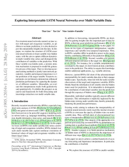 Exploring Interpretable LSTM Neural Networks over Multi-Variable Data
