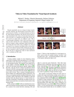 Video-to-Video Translation for Visual Speech Synthesis