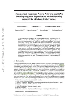 Non-normal Recurrent Neural Network (nnRNN): learning long time
  dependencies while improving expressivity with transient dynamics