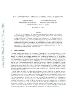 EM Converges for a Mixture of Many Linear Regressions