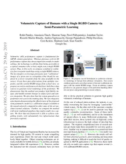 Volumetric Capture of Humans with a Single RGBD Camera via
  Semi-Parametric Learning