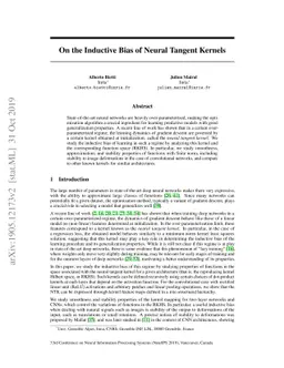 On the Inductive Bias of Neural Tangent Kernels