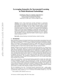 Leveraging Semantics for Incremental Learning in Multi-Relational
  Embeddings