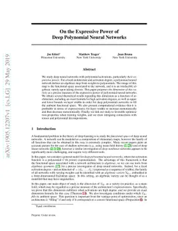 On the Expressive Power of Deep Polynomial Neural Networks