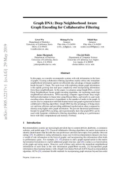 Graph DNA: Deep Neighborhood Aware Graph Encoding for Collaborative
  Filtering