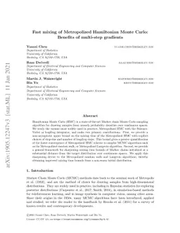 Fast mixing of Metropolized Hamiltonian Monte Carlo: Benefits of
  multi-step gradients