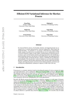 Efficient EM-Variational Inference for Hawkes Process