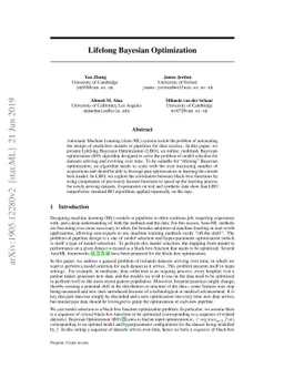 Lifelong Bayesian Optimization