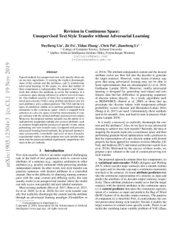 Revision in Continuous Space: Unsupervised Text Style Transfer without
  Adversarial Learning