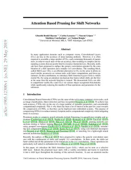 Attention Based Pruning for Shift Networks