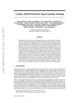 A Study of BFLOAT16 for Deep Learning Training