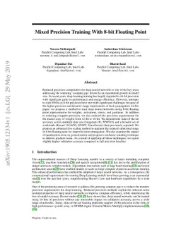 Mixed Precision Training With 8-bit Floating Point
