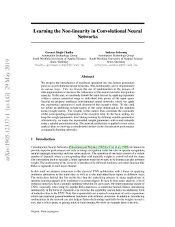 Learning the Non-linearity in Convolutional Neural Networks