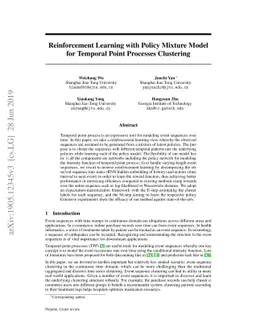 Reinforcement Learning with Policy Mixture Model for Temporal Point
  Processes Clustering