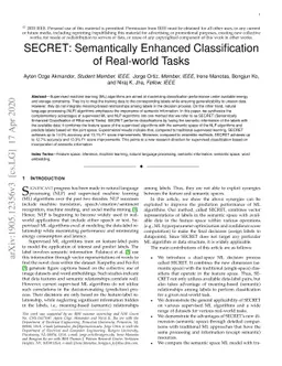 SECRET: Semantically Enhanced Classification of Real-world Tasks